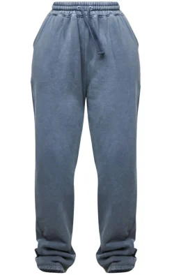 Shape Washed Charcoal Drawstring High Waist Wide Leg Sweatpants