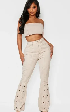 Shape Washed Stone Denim Square Bandeau Top