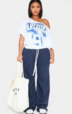 Shape White Arizona Spray Graphic Off Shoulder Oversized Tee