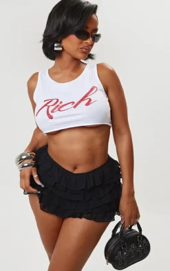 Shape White Cotton Rich Graphic Extreme Crop Top