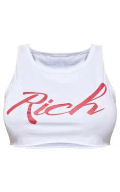 Shape White Cotton Rich Graphic Extreme Crop Top