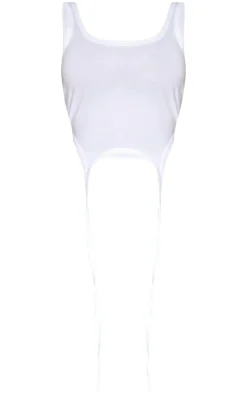 Shape White Cotton Sleeveless Crop Top