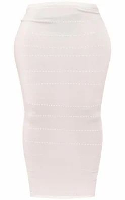 Shape White Knit Low Rise Maxi Skirt