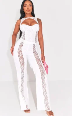 Shape White Lace Cut Out Corset