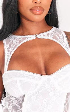 Shape White Lace Cut Out Corset