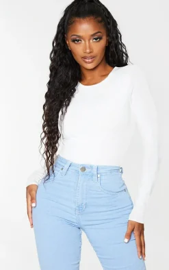 Shape White Long Sleeve Slinky Bodysuit
