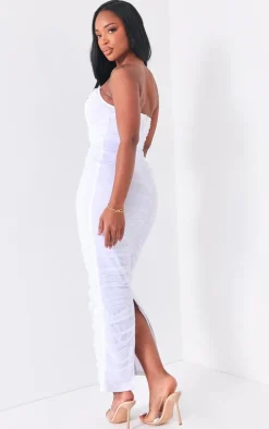 Shape White Mesh Corset Bandeau Maxi Dress
