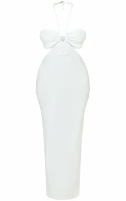 Shape White Ring Detail Cut Out Maxi Dress