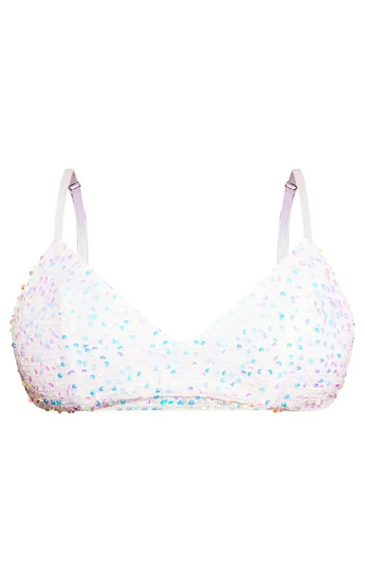 Shape White Sequin Bralet