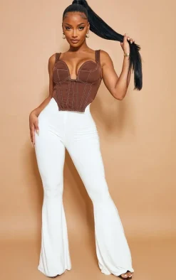 Shape White Slinky Flared Pants