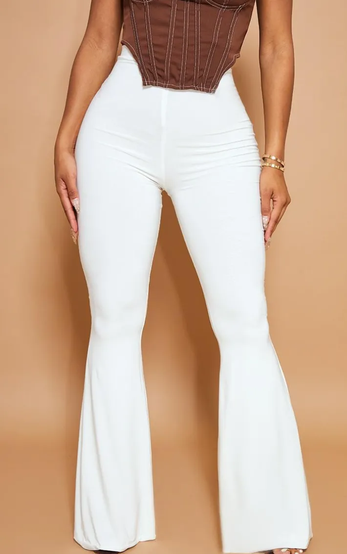 Shape White Slinky Flared Pants