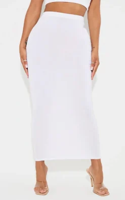 Shape White Slinky Midaxi Skirt
