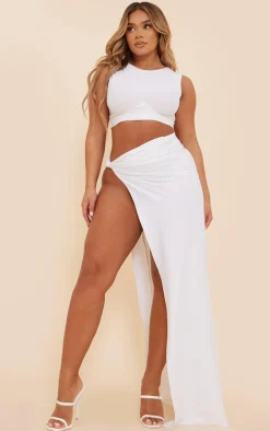 Shape White Slinky Racer Crop Top