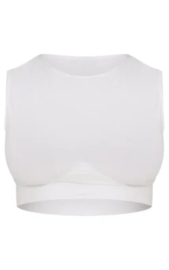 Shape White Slinky Racer Crop Top