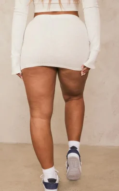 Shape White Soft Rib Mini Skirt