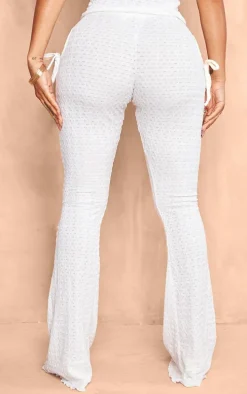 Shape White Textured Cut Out Flare Pants