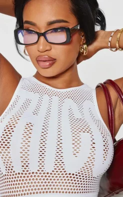 Shape White Textured Seamless Thicc Sleeveless Crop Top