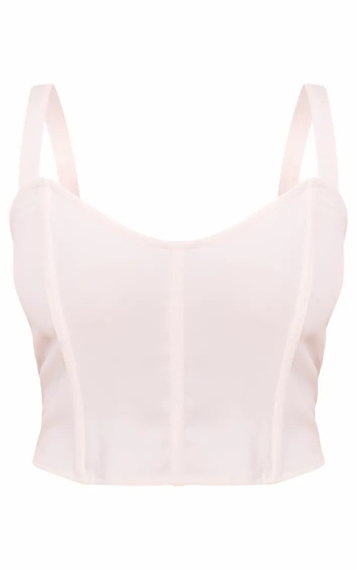 Shape White Woven Boning Strappy Corset