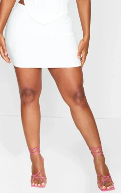 Shape White Woven Mini Skirt