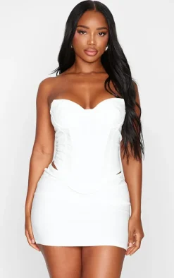 Shape White Woven Mini Skirt