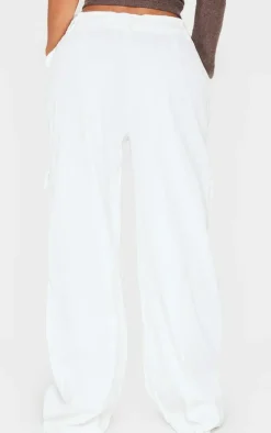 Shape White Woven Pocket Detail Wide Leg Pants