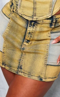 Shape Yellow Denim Micro Mini Skirt