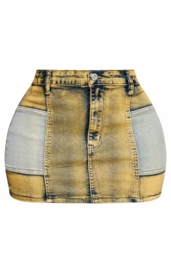 Shape Yellow Denim Micro Mini Skirt