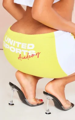 Shape Yellow Motorcross Micro Mini Skirt