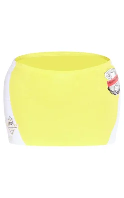Shape Yellow Motorcross Micro Mini Skirt