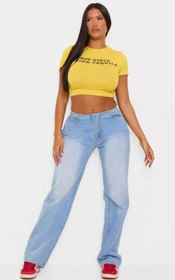 Shape Yellow Tequila Graphic Cropped Baby Tee