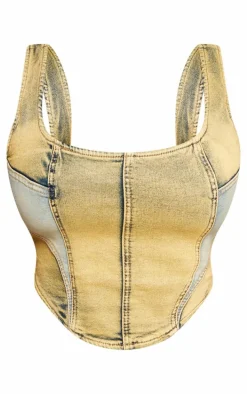 Shape Yellow Washed Denim Corset