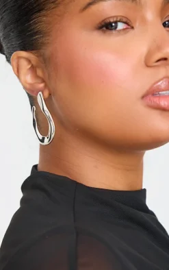 Silver Abstract Molten Multipack Earrings