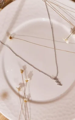 Silver Celestial Lightening Bolt Dainty Necklace