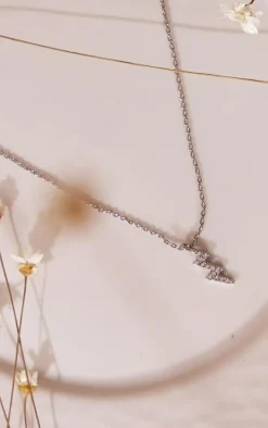 Silver Celestial Lightening Bolt Dainty Necklace