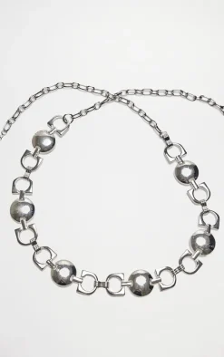 Silver Circle Chunky Link Belly Chain