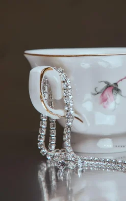 Silver Dainty Stud And Necklace Set