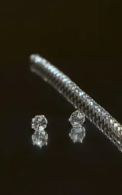 Silver Dainty Stud And Necklace Set