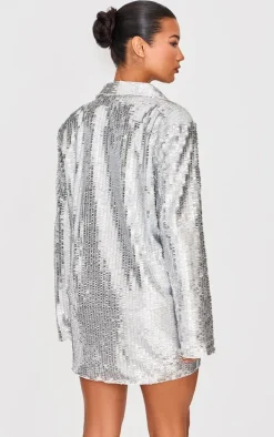 Silver Diamante Blazer Dress