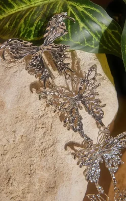 Silver Metal Butterfly Hair Clip