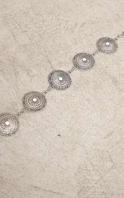 Silver Metal Disc Chain Belt