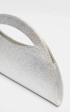 Silver Metallic Curved Mini Bag