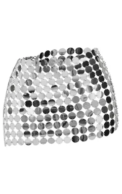 Silver Sequin Body Chain Skirt