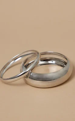 Silver Simple Bangle Multi Pack