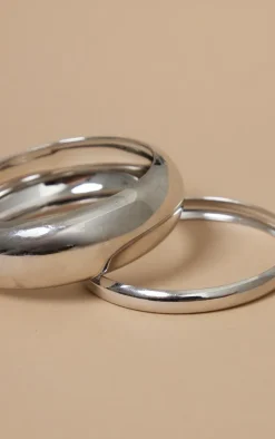 Silver Simple Bangle Multi Pack