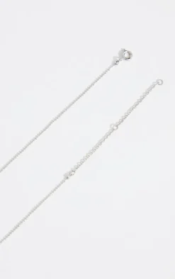 Silver Simple Dainty Diamante Cross Necklace