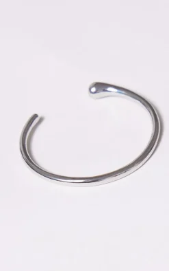 Silver Simple Smooth Curve Bangle