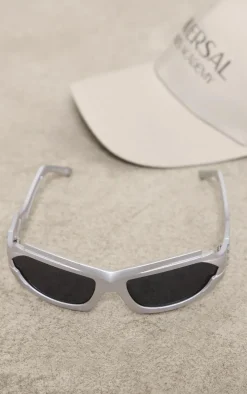 Silver Sporty Zig Zag Frame Sunglasses
