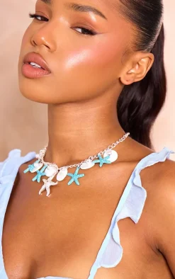 Silver Starfish Charm Necklace