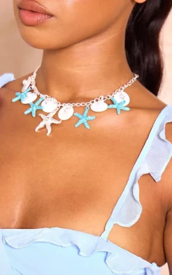 Silver Starfish Charm Necklace