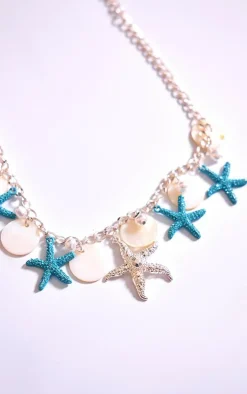 Silver Starfish Charm Necklace